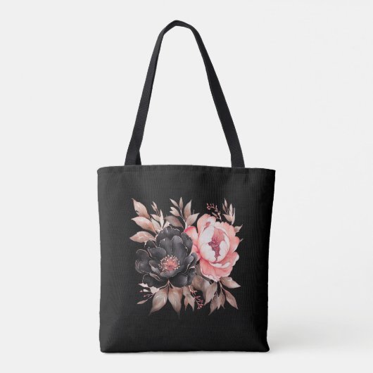 Elegante Beige Blush Bloemen Bruid Script Waterver Tote Bag (Achterkant)