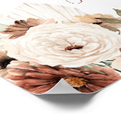 Elegante Beige Boho Pampasgras Kaarten & Cadeaus Poster (Hoek)