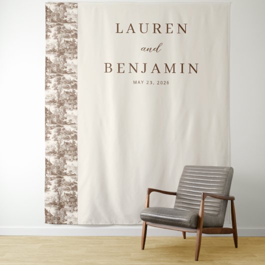 Elegante Beige Boom en Huisrand Wandkleed (In situ)