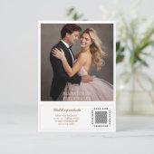 Elegante Beige Bordered Fotobruiloft Informatiekaartje (Staand voorkant)