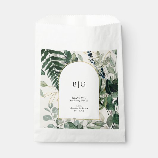 Elegante Beige Botanische bladeren bruiloft dank u Bedankzakje (Voorkant)