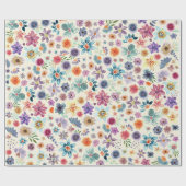 Elegante Beige Botanische Bloemen Wildflower Garde Cadeaupapier (Vlak)