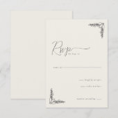 Elegante Beige Botanische RSVP Kaartje (Voorkant / Achterkant)