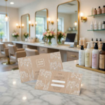 Elegante Beige Botanische Verwijs Visitekaartje