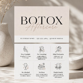 Elegante Beige Botox Nazorg Instructiekaart Visitekaartje