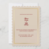 Elegante Beige & Bourgondische Bloemen Huwelijksui Kaart (Voorkant)