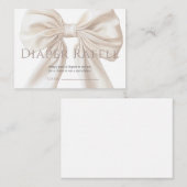 Elegante Beige Bow Geslachtsneutrale Luier Raffle Informatiekaartje (Voorkant / Achterkant)