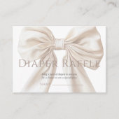 Elegante Beige Bow Geslachtsneutrale Luier Raffle Informatiekaartje (Voorkant)