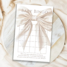 Elegante Beige Bow Neutraal Baby shower Baby Bingo