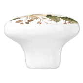 Elegante Beige Bruine Bloemen Bloemen Keramische K Keramische Knop (Zijkant)