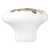 Elegante Beige Bruine Bloemen Bloemen Keramische K Keramische Knop (Zijkant)