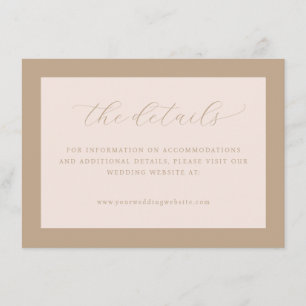 Elegante Beige Calligrafie Details Informatiekaartje