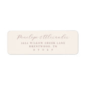 Elegante Beige Calligrafie Etiket (Voorkant)