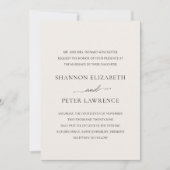 Elegante Beige Classic Wedding Kaart (Voorkant)