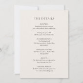 Elegante Beige Classic Wedding Kaart (Achterkant)