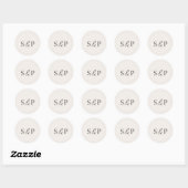 Elegante Beige Classic Wedding Ronde Sticker (Vel)