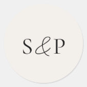 Elegante Beige Classic Wedding Ronde Sticker (Voorkant)