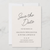 Elegante Beige Classic Wedding Save The Date (Voorkant)