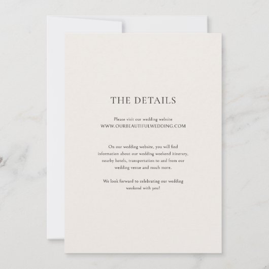 Elegante Beige Classic Wedding Save The Date (Achterkant)