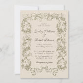 Elegante Beige Cream bruiloft Kaart (Voorkant)