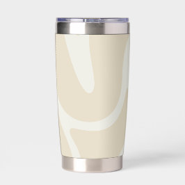 Elegante Beige Crème Eenvoudig Organisch Patroon Geïsoleerde Drinkbeker
