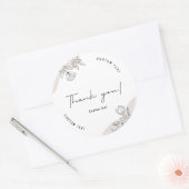 Elegante Beige Custom Text Tank U Ronde Sticker (Envelop)