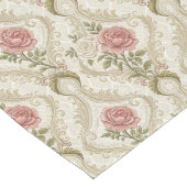 Elegante Beige Damask Blush Rozen Victoriaans Insp Lange Tafelloper (Hoek)