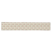 Elegante Beige Damask Blush Rozen Victoriaans Insp Lange Tafelloper (Horizontaal)