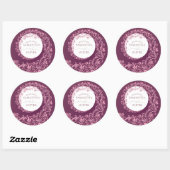 Elegante Beige Damask Wedding Ronde Sticker (Vel)