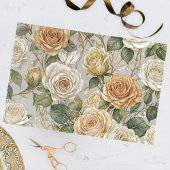 Elegante  beige en crème Rozen Tissuepapier