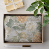 Elegante  beige en crème Rozen Tissuepapier (Geschenk)
