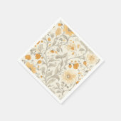 Elegante beige en gele botanische illustratie servet (Hoek)