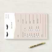 Elegante beige en gouden Lash Client Post-it® Note (Op bureau)