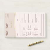 Elegante beige en gouden Lash Client Post-it® Note (Op bureau)