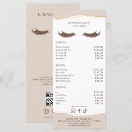 Elegante Beige en Gouden Salon Prijslijst Menu