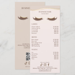 Elegante Beige en Gouden Salon Prijslijst Menu