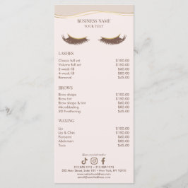 Elegante Beige en Gouden Salon Prijslijst Menu
