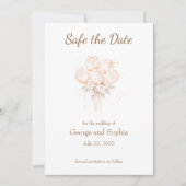 Elegante beige en gouden veilig de datum kaart (Voorkant)