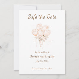 Elegante beige en gouden veilig de datum kaart