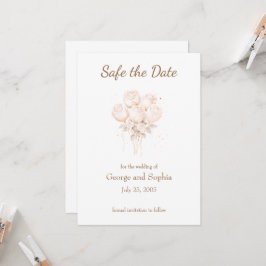 Elegante beige en gouden veilig de datum kaart