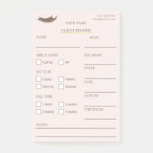 Elegante Beige en gouden Wimper Client Post-it® No Notes (Voorkant)