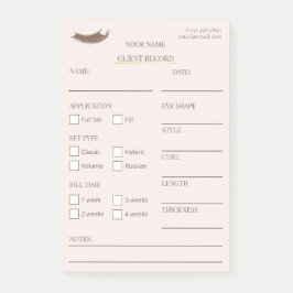 Elegante Beige en gouden Wimper Client Post-it® No Notes