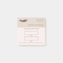 Elegante beige en gouden wimperafspraak post-it® notes