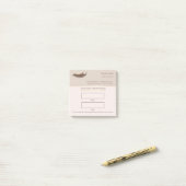 Elegante beige en gouden wimperafspraak post-it® notes (Op bureau)