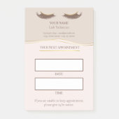 Elegante beige en gouden wimperafspraak post-it® notes (Voorkant)