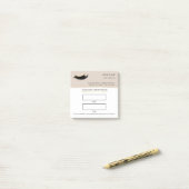 Elegante beige en gouden wimperafspraak post-it® notes (Op bureau)