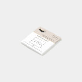 Elegante beige en gouden wimperafspraak post-it® notes (Schuin)