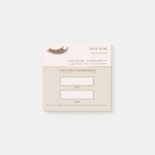 Elegante beige en gouden wimperafspraak post-it® notes