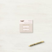 Elegante beige en gouden wimperafspraak post-it® notes (Op bureau)