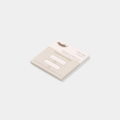 Elegante beige en gouden wimperafspraak post-it® notes (Schuin)